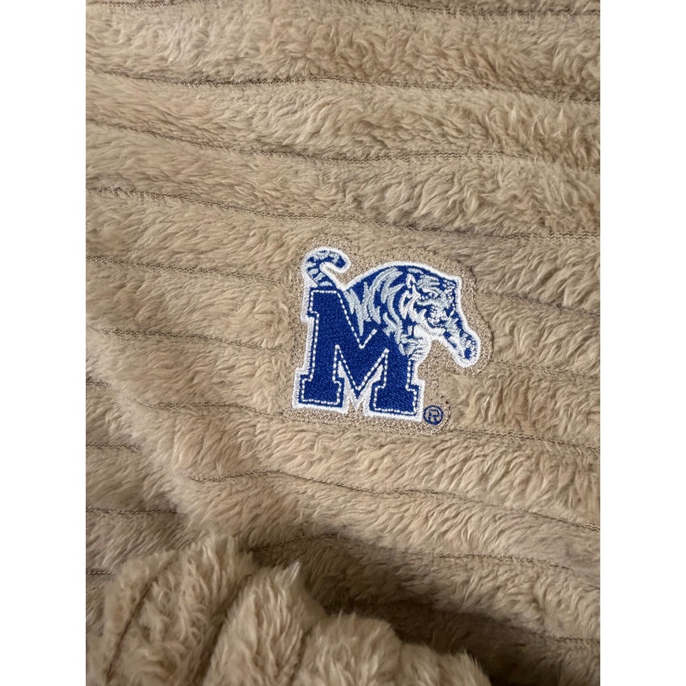 Memphis Tigers x Rivalry Threads Women Large Tan Ribbed Faux Fur Pullover